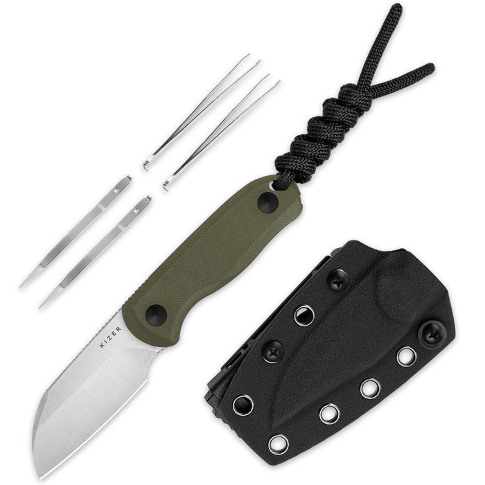 Kizer 1093A1 Drop Bear (AEB-l, Sheepsfoot, Satin, G10) Fixed Blade Knife