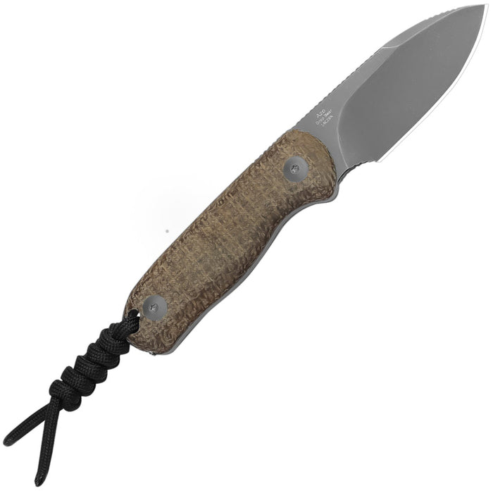 Kizer 1094A1 Drop Bear (14C28N, Drop Point, Stonewashed, Micarta) Fixed Blade Knife