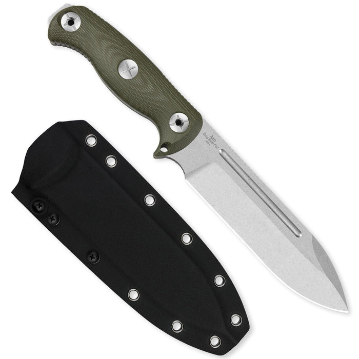 Kizer 1103A1 Drop Bear Fix 7 (AEB-L, Stonewashed, Drop Point, Micarta) Fixed Blade Knife