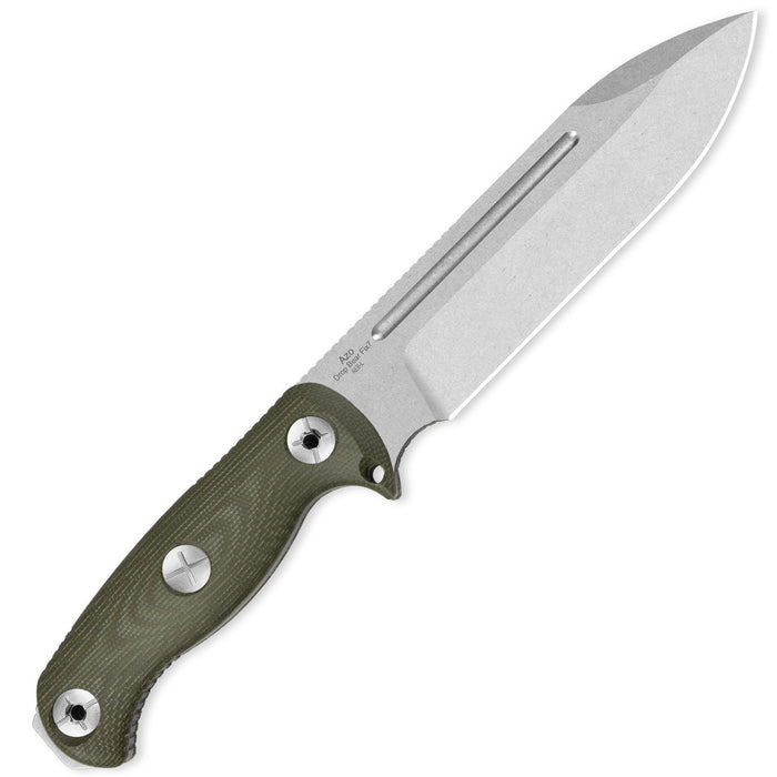 Kizer 1103A1 Drop Bear Fix 7 (AEB-L, Stonewashed, Drop Point, Micarta) Fixed Blade Knife