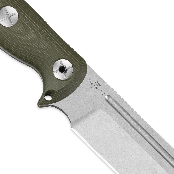 Kizer 1103A1 Drop Bear Fix 7 (AEB-L, Stonewashed, Drop Point, Micarta) Fixed Blade Knife