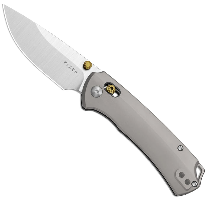 Kizer Ki3490.2CDA1 T1 CD (M390, Drop Point, Satin, Titanium) Pocket Knife