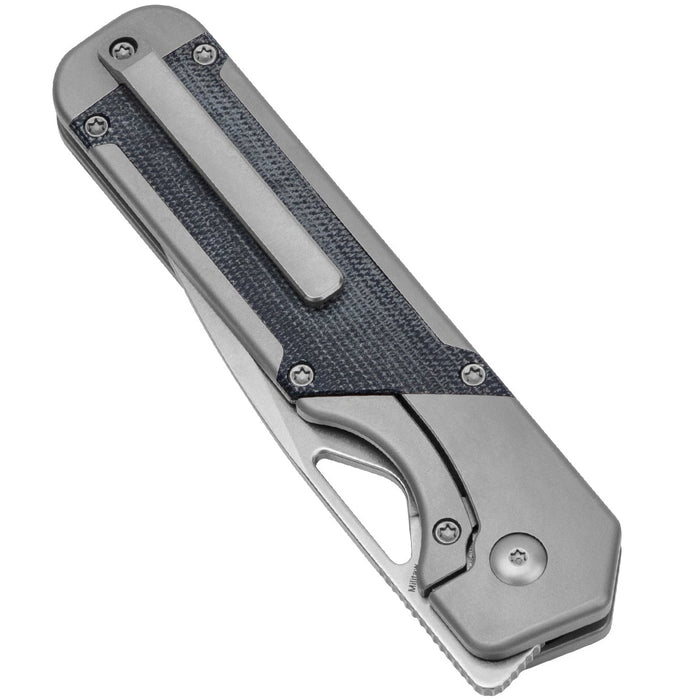 Kizer Ki3634A1 Militaw (S35VN, Drop Point, Stonewashed, Titanium/Micarta) Pocket Knife