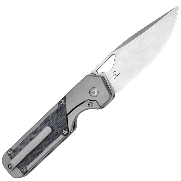 Kizer Ki3634A1 Militaw (S35VN, Drop Point, Stonewashed, Titanium/Micarta) Pocket Knife