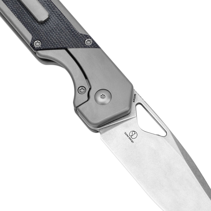 Kizer Ki3634A1 Militaw (S35VN, Drop Point, Stonewashed, Titanium/Micarta) Pocket Knife