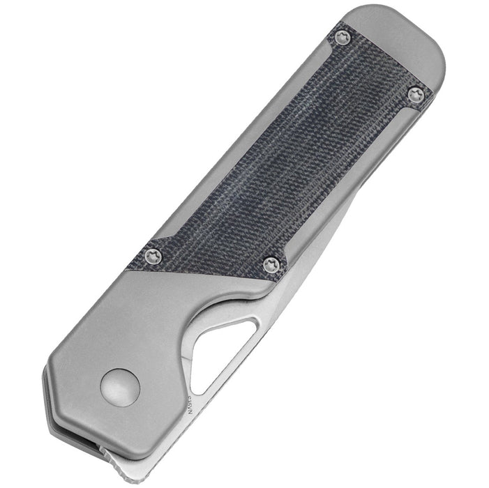 Kizer Ki3634A1 Militaw (S35VN, Drop Point, Stonewashed, Titanium/Micarta) Pocket Knife