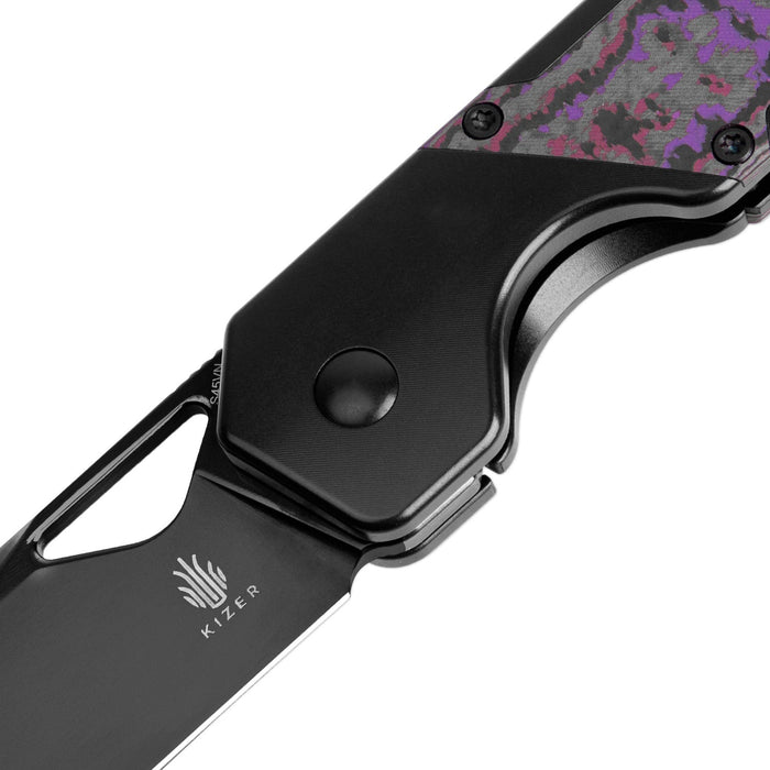 Kizer Ki3634A2 Militaw (S45VN, Drop Point, Black, Titanium) Pocket Knife