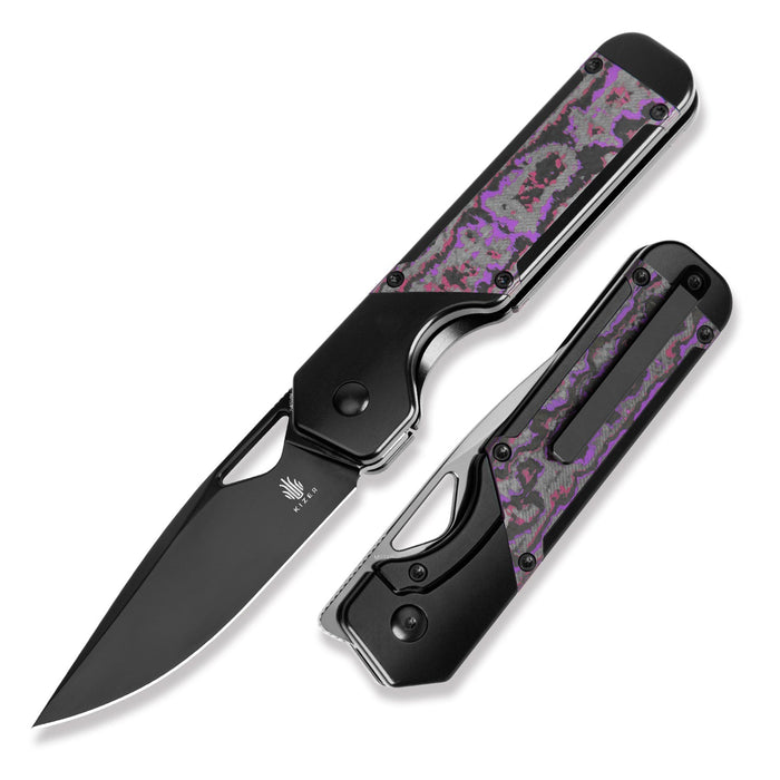 Kizer Ki3634A2 Militaw (S45VN, Drop Point, Black, Titanium) Pocket Knife