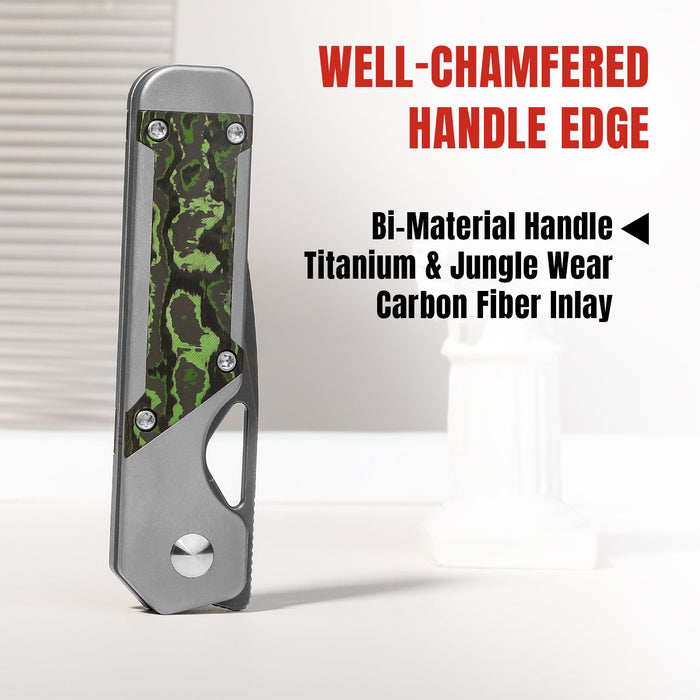 Kizer Ki3634SA2 Mini Militaw (S45VN, Drop Point, Titanium/Jungle Wear) Pocket Knife