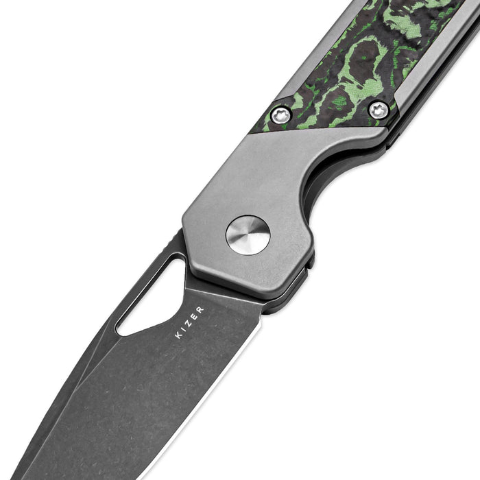 Kizer Ki3634SA2 Mini Militaw (S45VN, Drop Point, Titanium/Jungle Wear) Pocket Knife