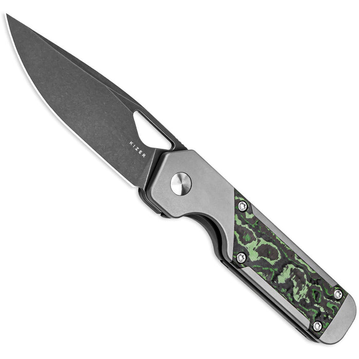 Kizer Ki3634SA2 Mini Militaw (S45VN, Drop Point, Titanium/Jungle Wear) Pocket Knife