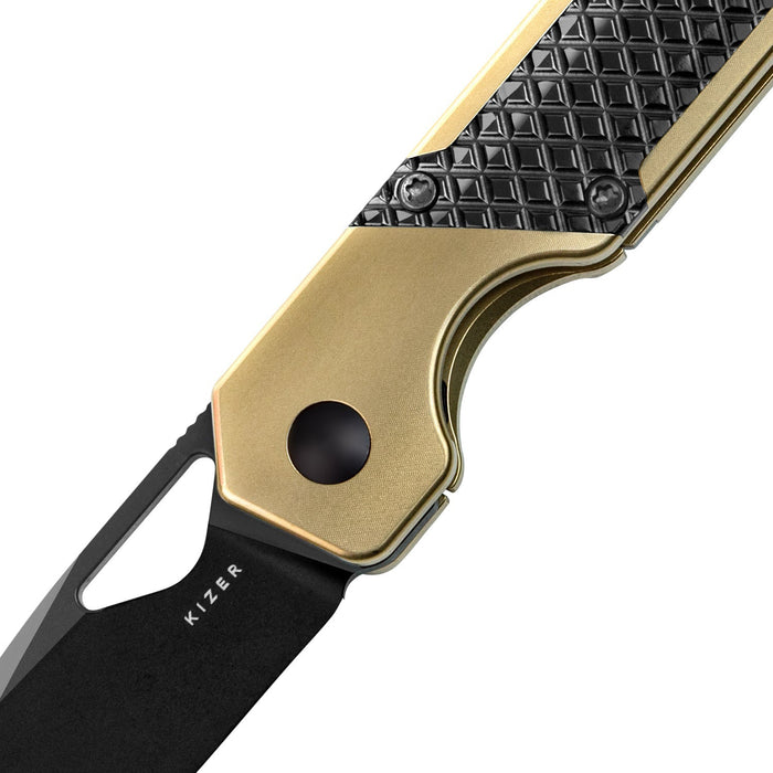Kizer Ki3634SA3 Mini Militaw (S45VN, Drop Point, Black, Titanium/Zirconium) Pocket Knife