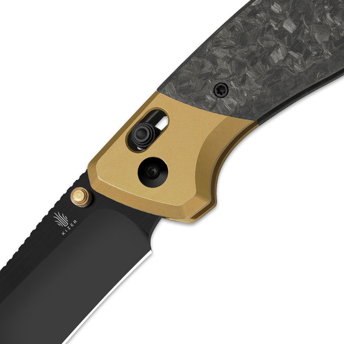 Kizer Ki3695A1 Staffi (S45VN, Harpoon, Stonewashed, Titanium/Carbon Fiber) Pocket Knife