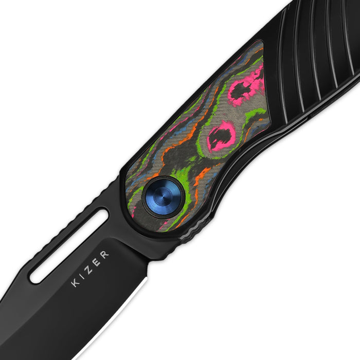 Kizer Ki3720A1 Raze (S45VN, Clip Point, Matt DLC-Ultra, Titanium) Pocket Knife