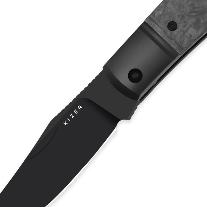 Kizer Ki3761A1 Trestle (S45VN, Clip Point, DLC, Titanium/Carbon Fiber) Slip Joint Pocket Knife