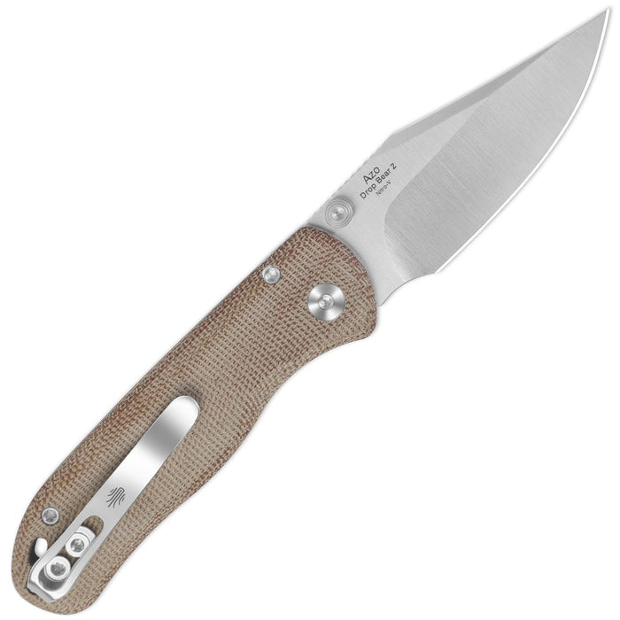 Kizer V3619.2CC1 Drop Bear 2 (Nitro V, Clip Point, Satin, Micarta) Pocket Knife