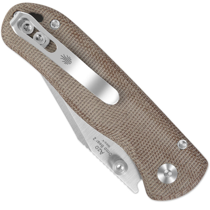 Kizer V3619.2CC1 Drop Bear 2 (Nitro V, Clip Point, Satin, Micarta) Pocket Knife
