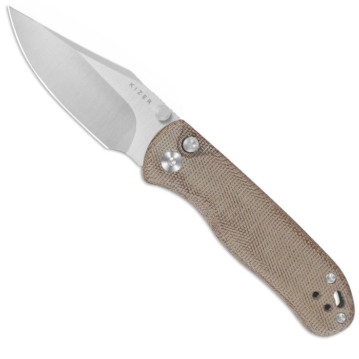 Kizer V3619.2CC1 Drop Bear 2 (Nitro V, Clip Point, Satin, Micarta) Pocket Knife