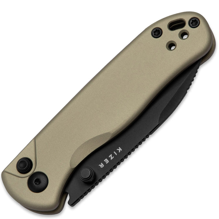 Kizer V3619.2CD1 Drop Bear 2 (Nitro V, Drop Point, Black, Aluminum) Pocket Knife