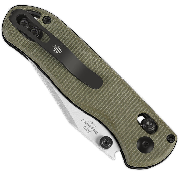 Kizer V3619.2KC1 Drop Bear 2 (Nitro V, Clip Point, Satin, Micarta) Pocket Knife