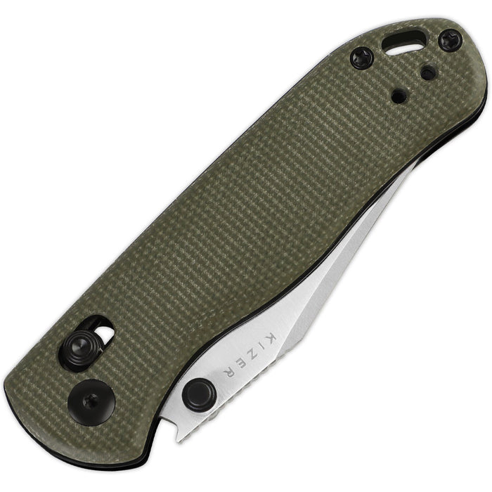 Kizer V3619.2KC1 Drop Bear 2 (Nitro V, Clip Point, Satin, Micarta) Pocket Knife