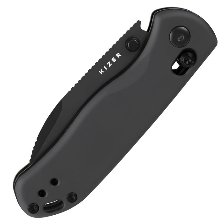 Kizer V3619.2KD2 Drop Bear 2 (Nitro V, Drop Point, Black DLC, Aluminum) Pocket Knife