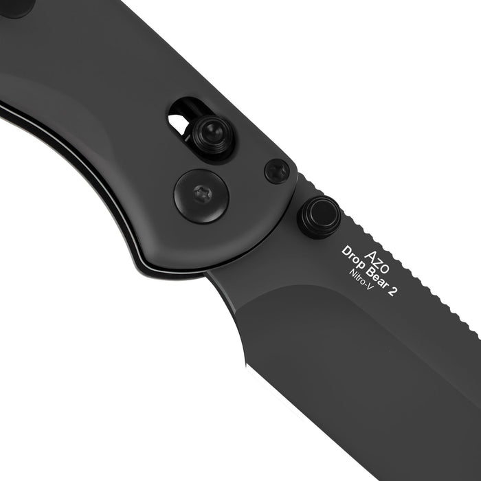 Kizer V3619.2KD2 Drop Bear 2 (Nitro V, Drop Point, Black DLC, Aluminum) Pocket Knife