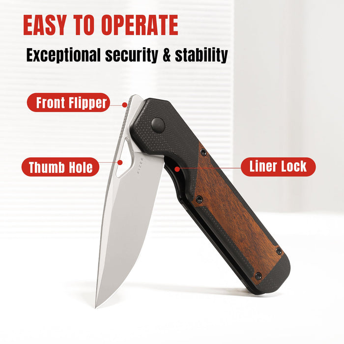 Kizer V3634C2 Militaw (154CM, Drop Point, G10/Mkuruti) Pocket Knife