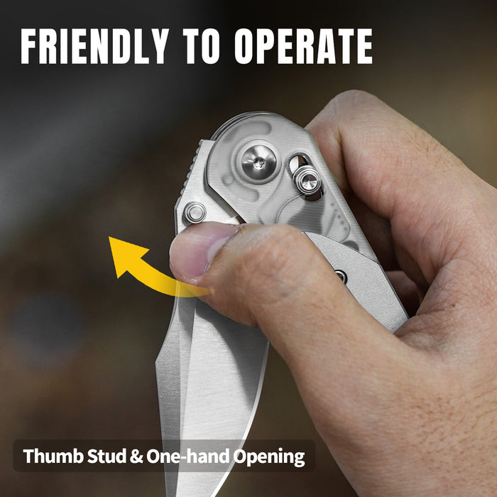 Kizer V3636A1 Mini Mystic (Nitro V, Clip Point, Satin, Acrylic/Aluminum) Pocket Knife