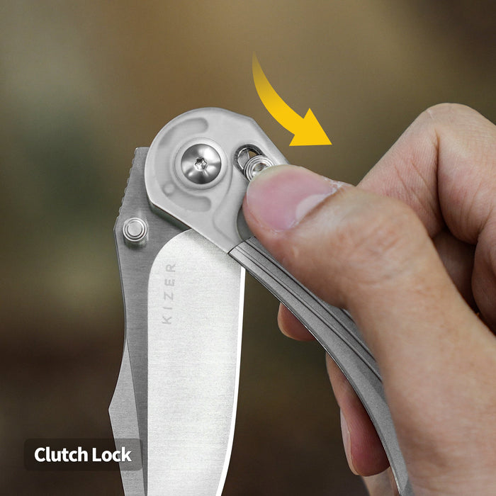 Kizer V3636A1 Mini Mystic (Nitro V, Clip Point, Satin, Acrylic/Aluminum) Pocket Knife