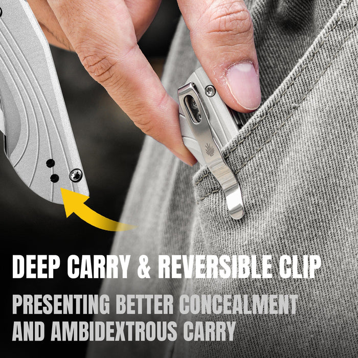 Kizer V3636A1 Mini Mystic (Nitro V, Clip Point, Satin, Acrylic/Aluminum) Pocket Knife