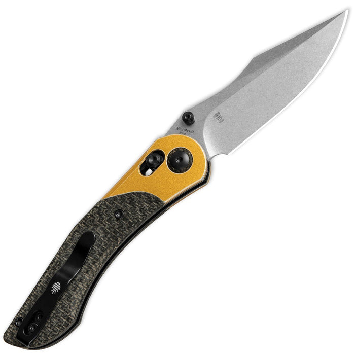 Kizer V3636A2 Mini Mystic (Nitro V, Clip Point, Satin, Aluminum/Micarta) Pocket Knife