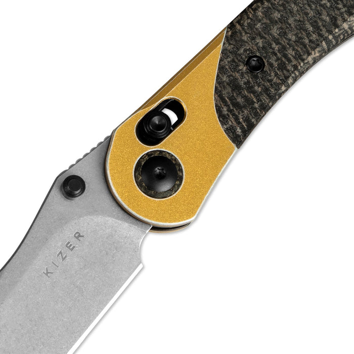 Kizer V3636A2 Mini Mystic (Nitro V, Clip Point, Satin, Aluminum/Micarta) Pocket Knife