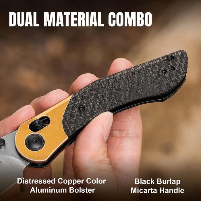 Kizer V3636A2 Mini Mystic (Nitro V, Clip Point, Satin, Aluminum/Micarta) Pocket Knife