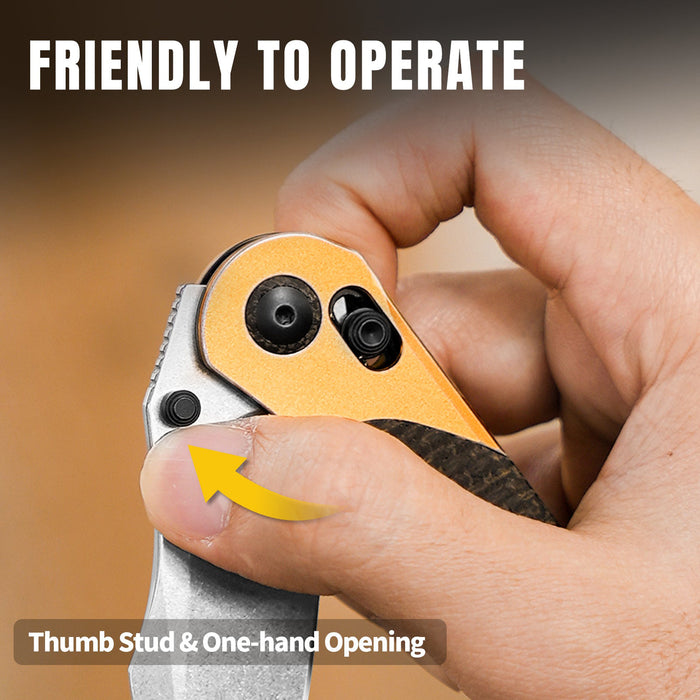 Kizer V3636A2 Mini Mystic (Nitro V, Clip Point, Satin, Aluminum/Micarta) Pocket Knife