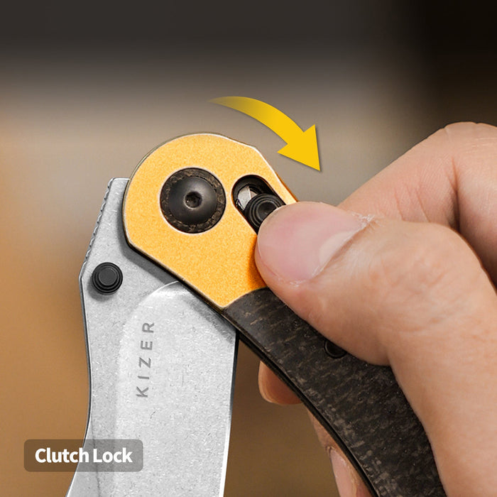 Kizer V3636A2 Mini Mystic (Nitro V, Clip Point, Satin, Aluminum/Micarta) Pocket Knife