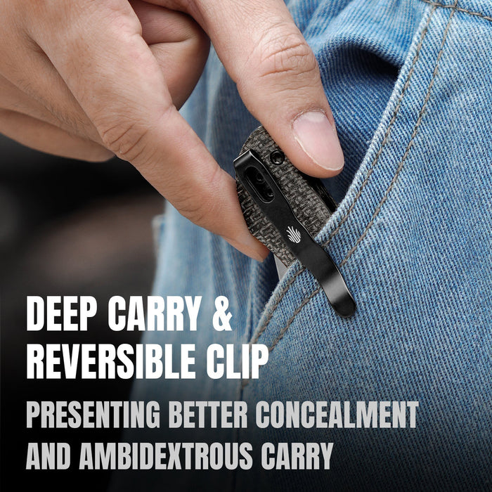 Kizer V3636A2 Mini Mystic (Nitro V, Clip Point, Satin, Aluminum/Micarta) Pocket Knife