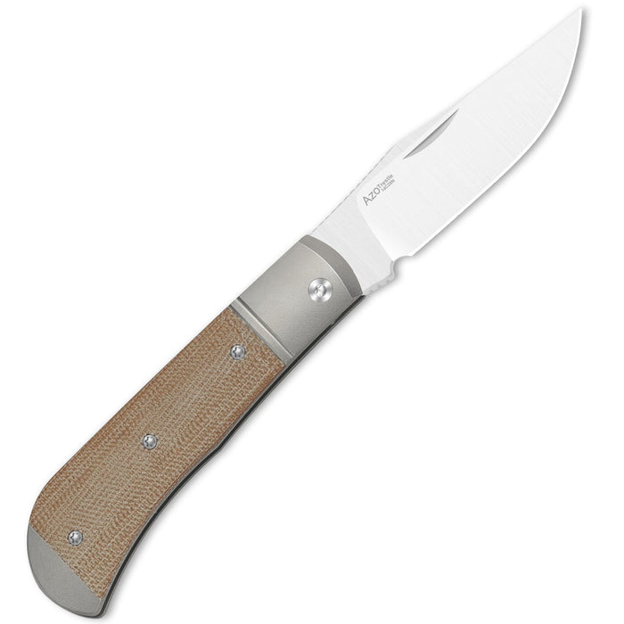 Kizer V3761A1 Trestle (14C28N, Clip Point, Satin, Titanium/Micarta) Slip Joint Pocket Knife