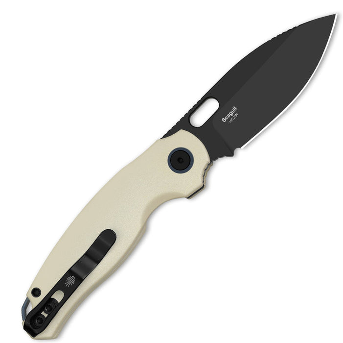 Kizer V3770A3 Seagull (14C28N, Drop Point, Stonewashed, Aluminum) Pocket Knife