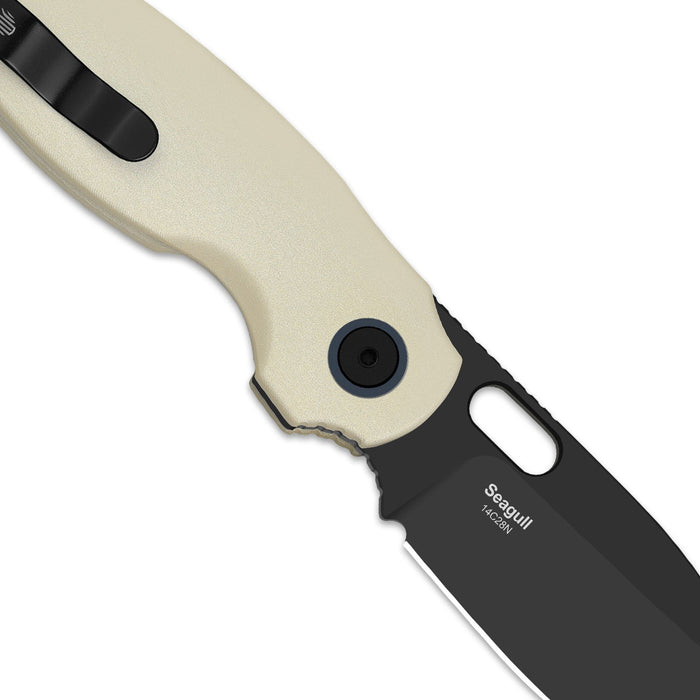 Kizer V3770A3 Seagull (14C28N, Drop Point, Stonewashed, Aluminum) Pocket Knife