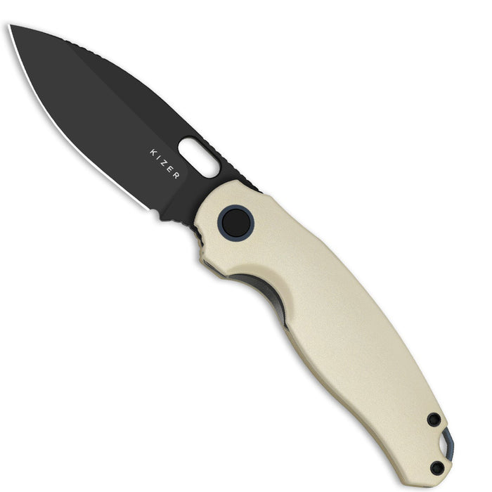 Kizer V3770A3 Seagull (14C28N, Drop Point, Stonewashed, Aluminum) Pocket Knife