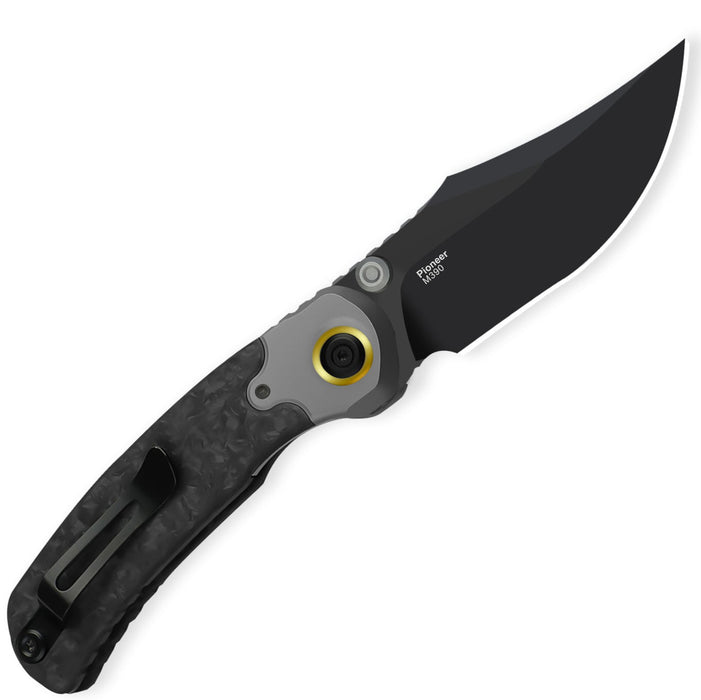 Kizer ZX-FK03A1 Pioneer (M390, Clip Point, Stonewashed, Titanium/Carbon Fiber) Pocket Knife