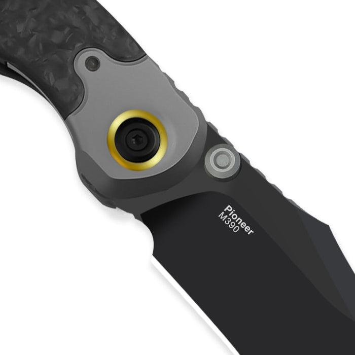 Kizer ZX-FK03A1 Pioneer (M390, Clip Point, Stonewashed, Titanium/Carbon Fiber) Pocket Knife