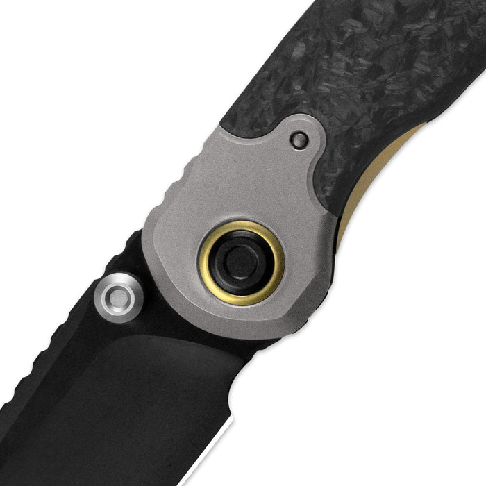 Kizer ZX-FK03A4 Pioneer (20CV, Drop Point, Stonewashed, Titanium/Carbon Fiber) Pocket Knife