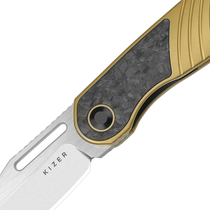 Kizer Ki3720A3 Raze (S45VN, Clip Point, Stonewashed, Titanium/Carbon Fiber) Pocket Knife