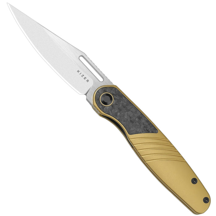 Kizer Ki3720A3 Raze (S45VN, Clip Point, Stonewashed, Titanium/Carbon Fiber) Pocket Knife