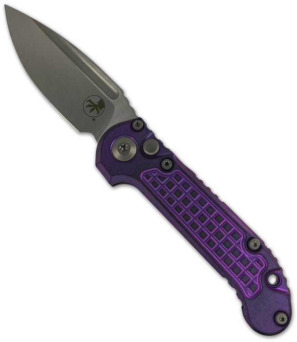 Microtech 1135-10FRMS5 LUDT (M390MK, Drop Point, Stonewashed, Titanium, Purple Haze) Marfione Select Automatic Pocket Knife