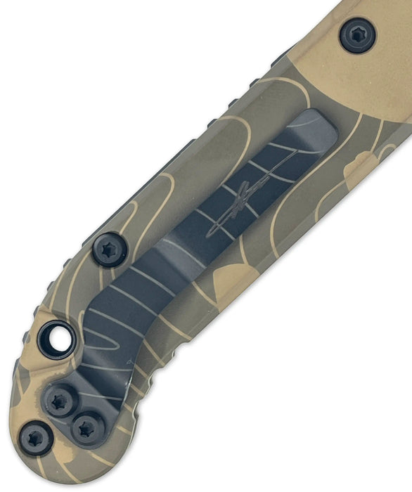 Microtech 1135S-1TPBNCS-Z4 LUDT (M390MK, Drop Point, Topographic Badlands Camo, Aluminum) Automatic Pocket Knife