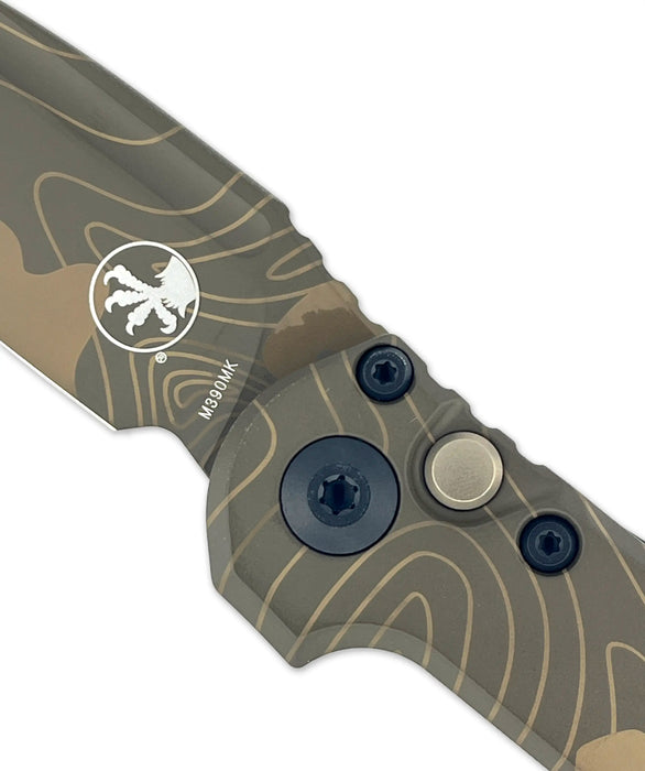 Microtech 1135S-1TPBNCS-Z4 LUDT (M390MK, Drop Point, Topographic Badlands Camo, Aluminum) Automatic Pocket Knife