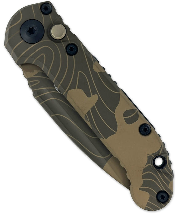 Microtech 1135S-1TPBNCS-Z4 LUDT (M390MK, Drop Point, Topographic Badlands Camo, Aluminum) Automatic Pocket Knife